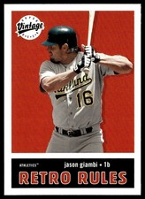 2001 Upper Deck Vintage Retro Rules Jason Giambi Oakland Athletics #R15