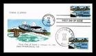 DR JIM STAMPS US COVER TRANSPACIFIC AIR MAIL FDC DUAL CANCEL VAN HAND COLORED