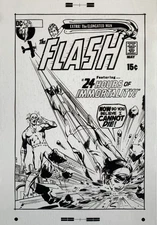 Production Art FLASH #206 cover, NEAL ADAMS art, 11x17