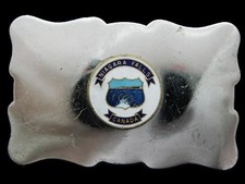 KF15112 VINTAGE 1970s  NIAGARA FALLS CANADA  SILVERTONE SOUVENIR BELT BUCKLE
