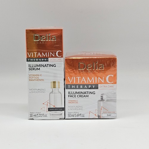 2 Piece DELIA VITAMIN C ILUMINATING EXTRA CARE THERAPY Face Cream + Face Serum - Picture 2 of 7