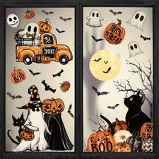 83 Pcs Halloween Window Clings Ghost Pumpkin Stickers Glass Door Decor