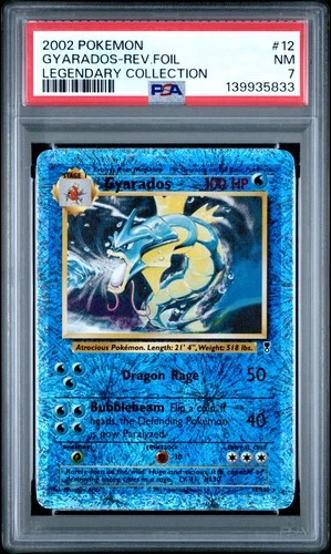 2002 POKEMON LEGEND COLL #12 GYARADOS-REVERSE FOIL PSA 7