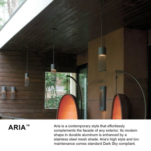 Aria 18 1/2" High Black Cylindrical LED Outdoor Wall Light - Picture 6 of 10