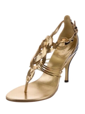 New Gucci Vintage S/S 2005 from the Ad Campaign Gold Black Shoes