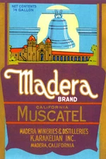 MADERA CALIFORNIA MUSCATEL WINERIES WINE LABEL FARM DRINK VINTAGE POSTER REPRO