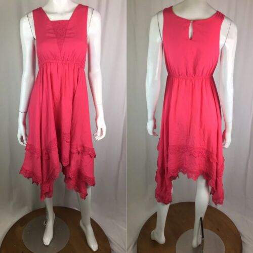Ella Moss Girls Juniors 14 Pink Crochet Lace Handkerchief Midi Flare Shift Dress - Picture 1 of 12