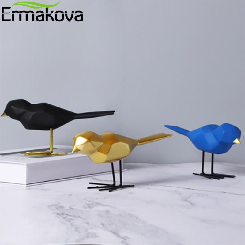 Figurine Animal Bird Resin Multicolor Small Carved Modern Solid Decor Free Stand