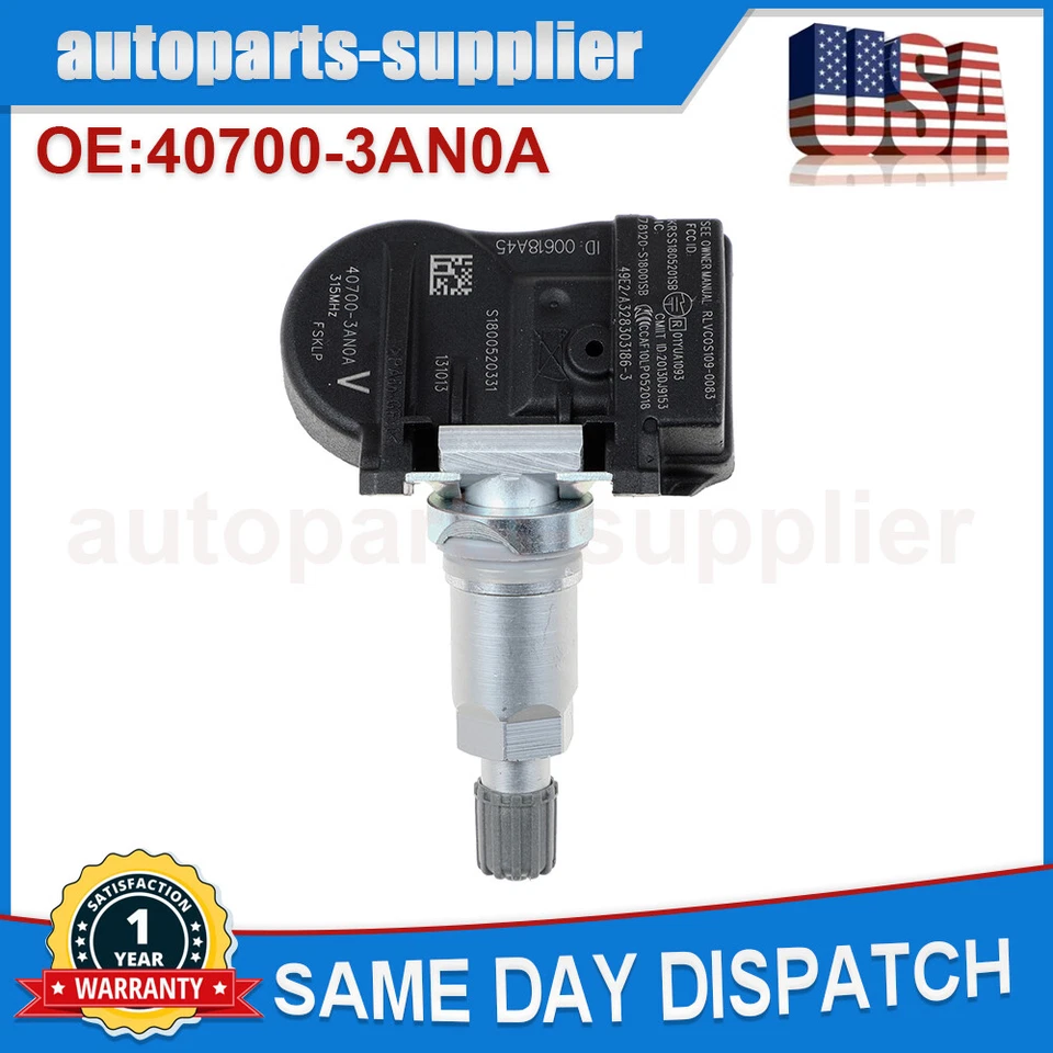 Conjunto de 4 sensores de monitoramento de pressão dos pneus TPMS para Nissan Versa Sentra Maxima - Imagem 3 de 4