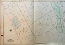 1913 PHILADELPHIA, PENNSYLVANIA OAK LANE RESERVOIR TACONY CREEK PARK ATLAS MAP