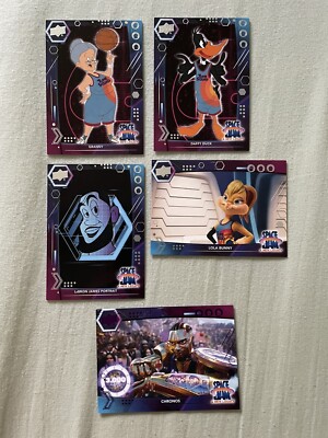 2021 Upper Deck Space Jam A New Legacy Bundle X5 Karten Chronos Purple und Base