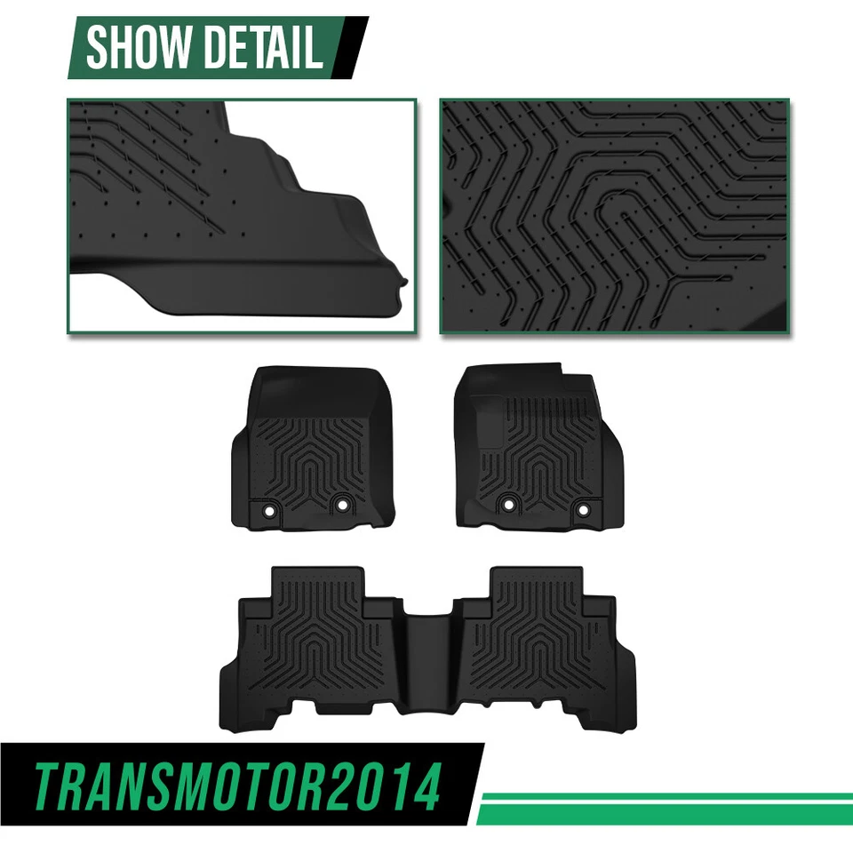 3D Floor Mats Liners TPE All Weather Fit For 2014-23 Toyota 4runner Lexus Gx460 Foto 4 de 4