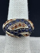 Vtg Sterling Silver Ring With Citrine & Sapphire Stones (Tested with Presidium)