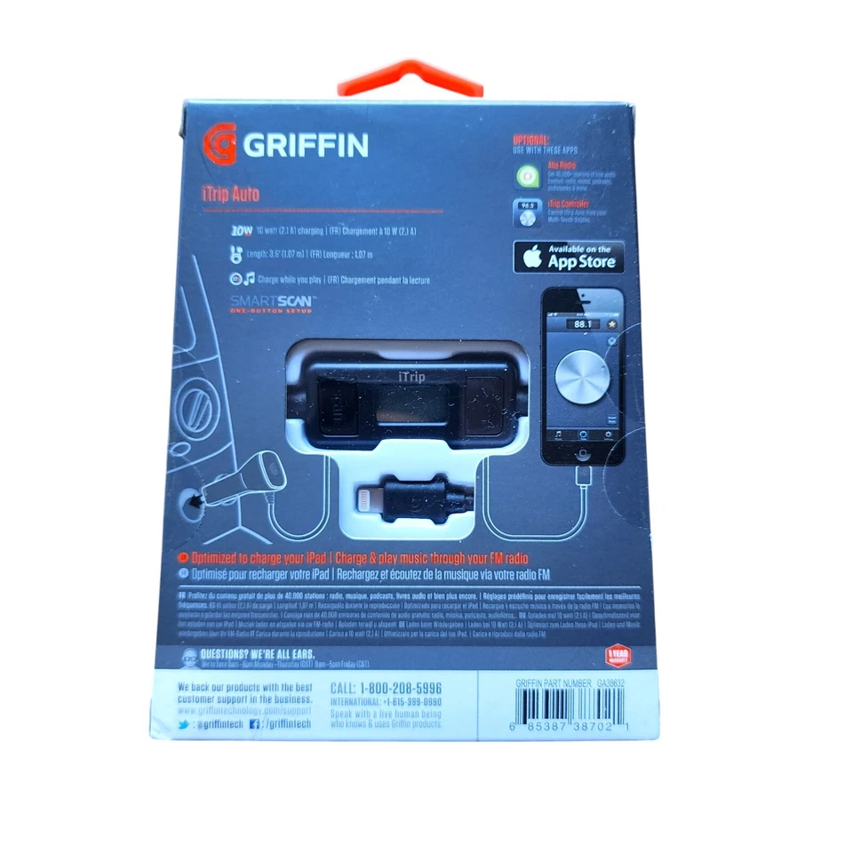 Griffin iTrip Auto FM Transmitter with Lightning Connector MFI *NEW #1* GA38632 - Image 2 of 4