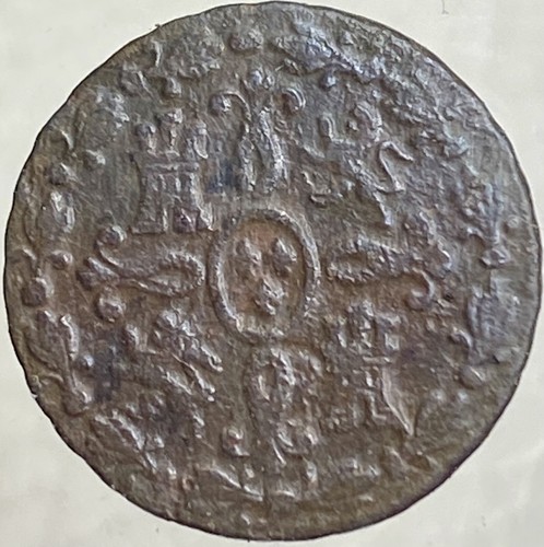 1832 Spanish 2 Maravedis Old Rare Coin King Ferdinand VII Castles Lions Cross - Picture 8 of 11