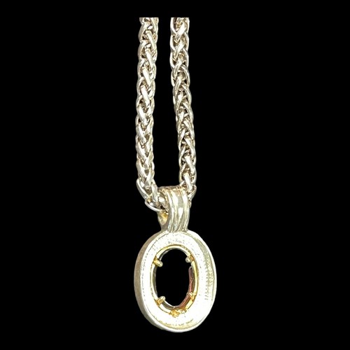 Silver Tone Oval Pendant With Purple Stone Rope Classic Elegant Unbranded - Picture 5 of 5