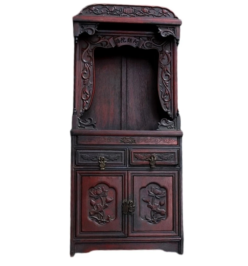 Antiguo Altar Budista de Palo de Rosa Butsudan Santuario Dios Casa Zen Colección Foto 2 de 4