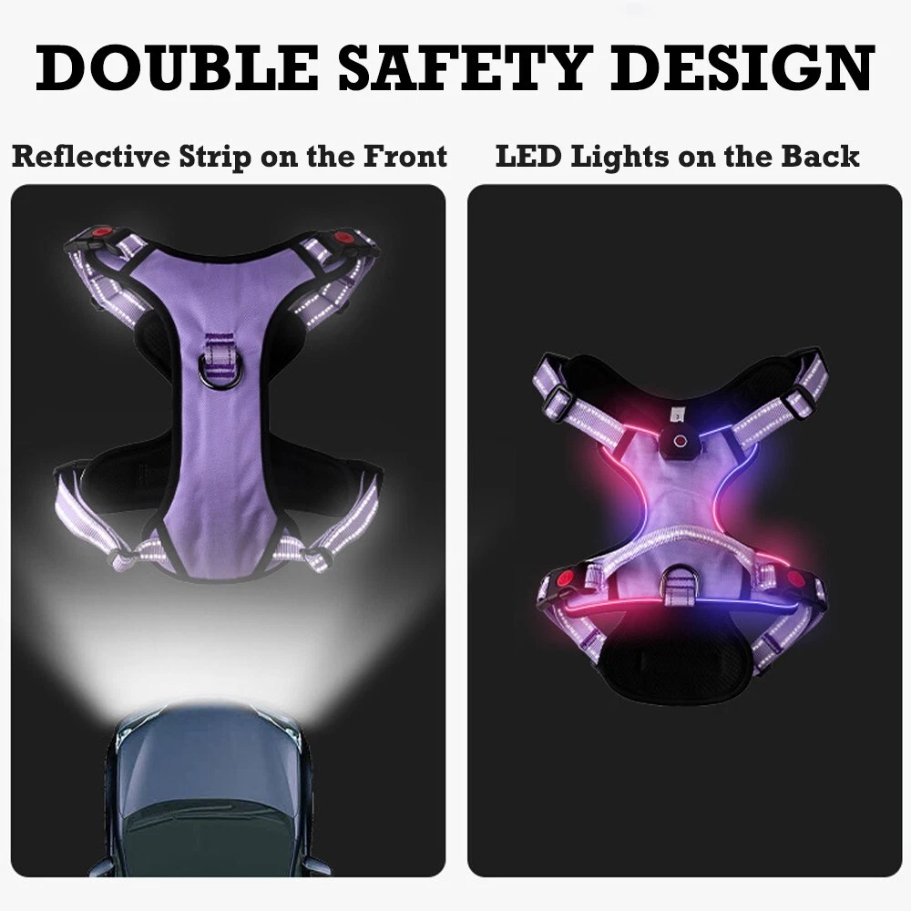 Dog Harness No-Pull Pet Adjustable Control Reflective No-Choke LED Light Vest Dog Harness No-Pull Pet Adjustable Control Reflective No-Choke LED Light Vest