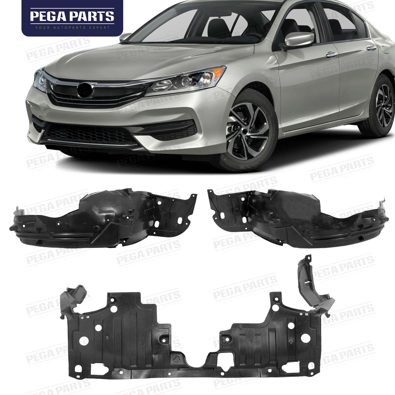 Front Fender Liner Engine Splash Shield Undercover For 2016-2017 Honda Accord
