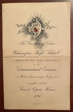 Wilmington, Delaware History: 1896 Commencement Invitation