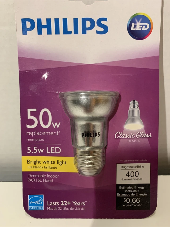 PHILIPS 5.5-Watt "Classic Glass" PAR16L Dimmable Bright White LED Flood Light - Image 2 of 4