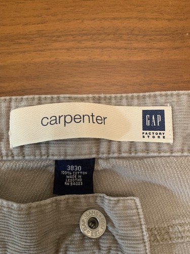 Vintage Gap Pants Mens 38x30 (38x29) Tan Baggy Carpenter Corduroy Y2K Skater - Picture 6 of 15