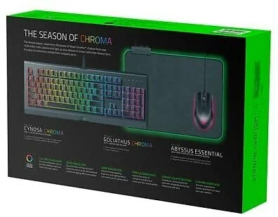 Razer Edición Limitada.  Paquete Teclado Gaming Mouse Mousepad Set Cynosa Chroma Como Nuevo Foto 2 de 4