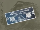 Ford GPW SPRAGUE FILTER PLATE LABEL PLATE.  JEEP US WW2