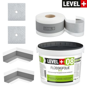 Wasserdichte Polymerfolie RM09 Flüssigfolie Spezial 1K Dichtfolie Abdichtfolie Abdichtung Balkon Keller Bad Dusche 4Kg LEVEL 09 Dichtfolie 4kg Wasserdicht