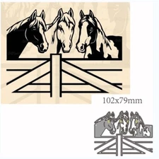 Horse Metal Cutting Dies Scrapbooking Paper Card Template Mold Embossing Stencil