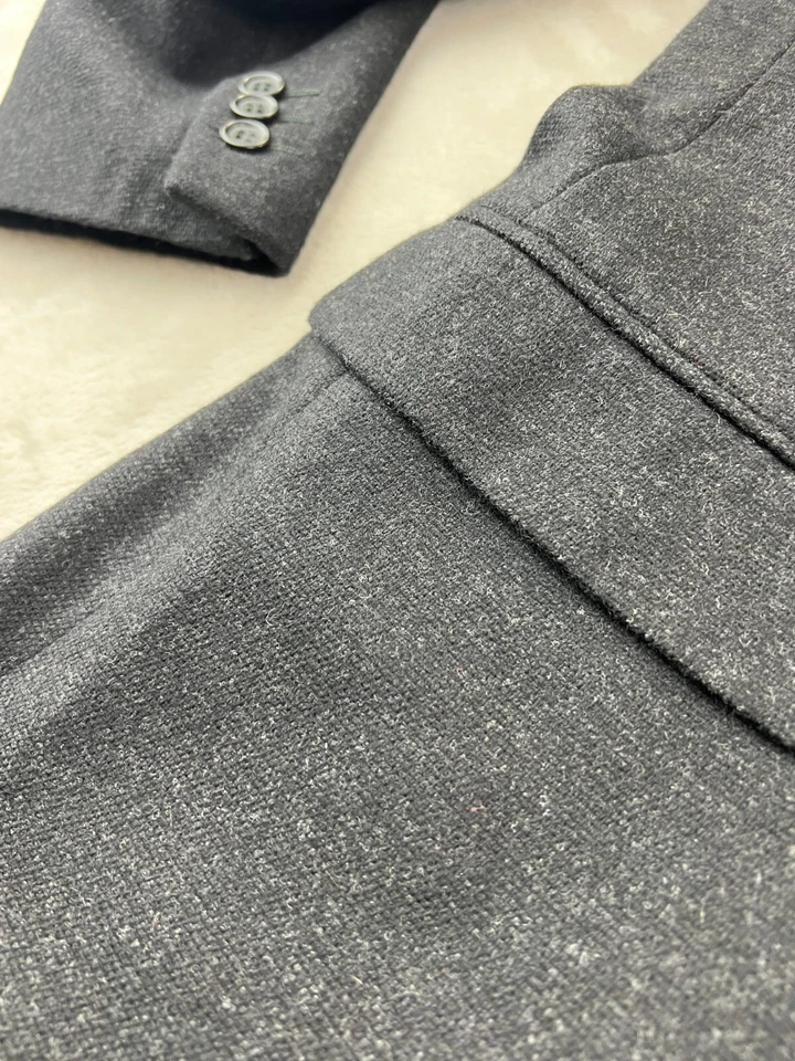 Blazer Ermenegildo Zegna macio casaco esportivo lã cashmere mistura masculino 54 cinza UE - Imagem 3 de 4