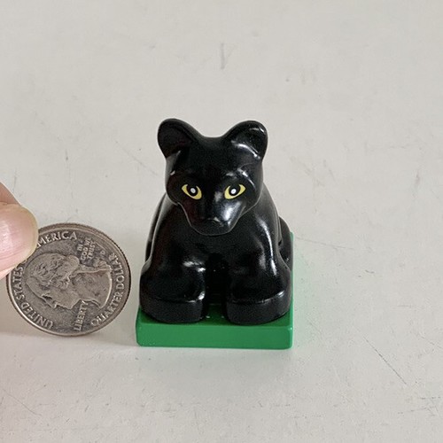 Lego Duplo SOLID BLACK PANTHER LEOPARD JAGUAR BABY CAT Animal Zoo for SAFARI - Picture 2 of 6
