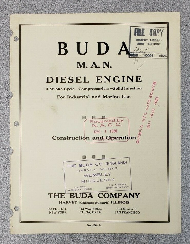 1930 BUDA Diesel Engine Sales Folder eBay