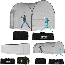 12/40/33/22FT Softball Baseball Cage Net and Frame Heavy Duty Pitching