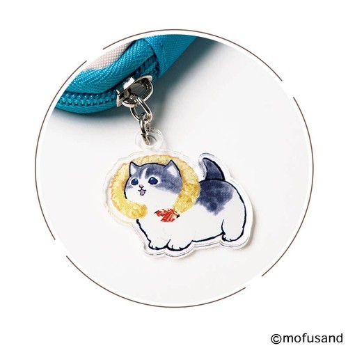 Mofusand Ebi Nyan Limited Pouch with Bellows Light Blue Beige Shrimp Cat Japan - Picture 6 of 17