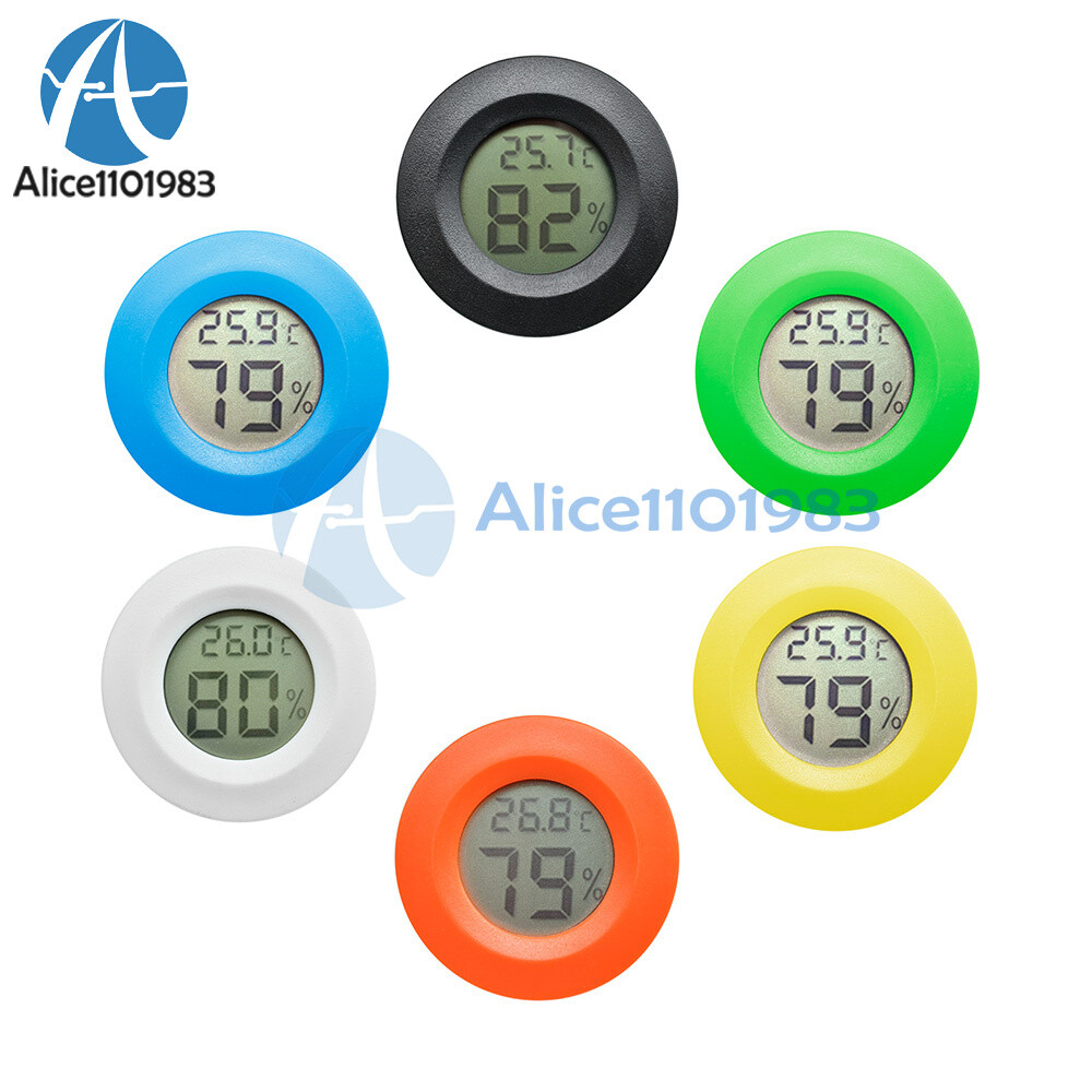 Lot De 5 Mini Thermomètres-hygromètres Numériques LCD - Pour Intérieur, Piles Incluses