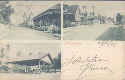 Portuguese colonies MOZAMBIQUE Inhambane market multiview 1909 PC