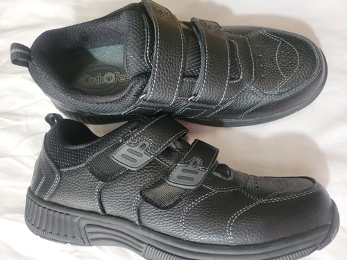 New ORTHOFEET Alamo Comfort Walking SHOES Mens 10 D Black Diabetic