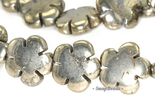 12MM PALAZZO IRON PYRITE GEMSTONE DAISY FLORA FLOWER 12MM LOOSE BEADS 7.5inch - Picture 1 of 1