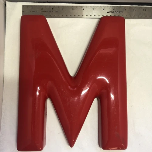 Vintage Large Plastic Red Letter Sign 12”