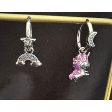 New Unicorn Rainbow Huggie Earrings with Rinestones E70
