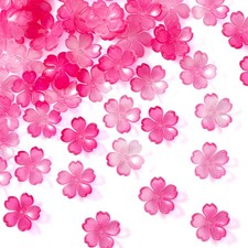 CustomyLife 100pcs Cherry Blossom Beads, 5-Petal Gradient 0.71 inch, Pink