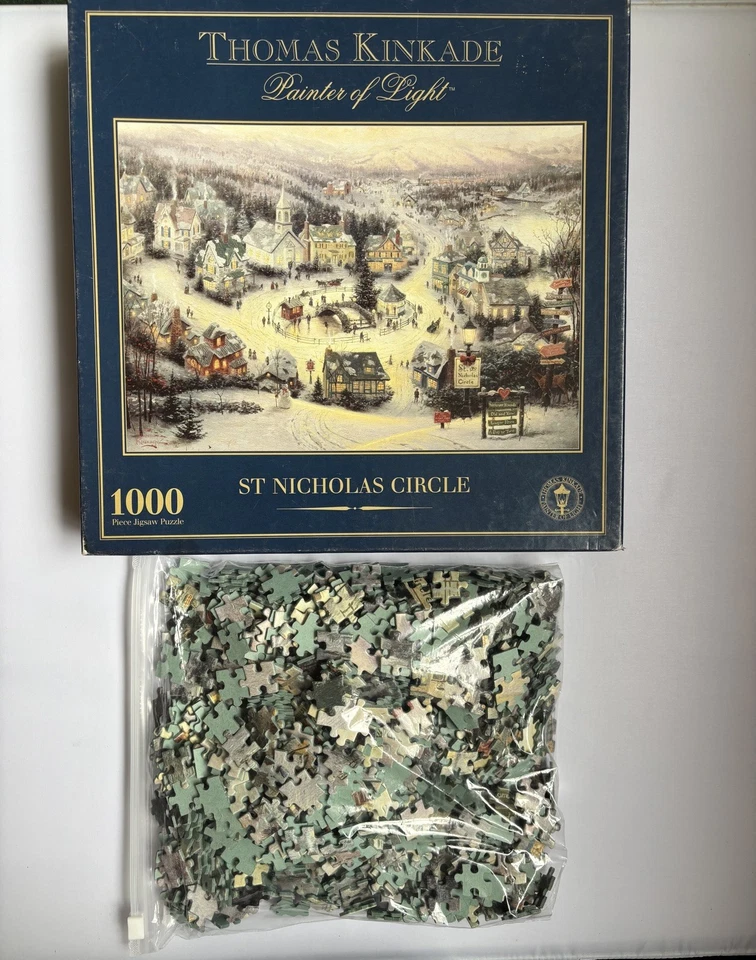 Gibsons 1000 Piece Jigsaw Puzzle Thomas Kinkade St Nicholas Circle Complete - Image 2 of 3