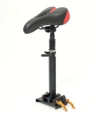Seated Electric Scooter Seat, Adjustable Height, Shock Absorber, Black/Red