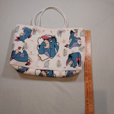 Bright white Eeyore Canvas Tote Bag, 12x16x4, Straps 8"
