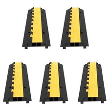 VEVOR 5 Pack Rubber Cable Protector Ramp 2 Channel Heavy Duty 66,000 lbs Load Ca