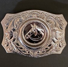 Chambers Belt Co. Detachable Horse Head Belt Buckle Silver-Tone