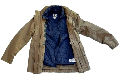 Timberland 3 in 1 Jacket Mens S Olive Field Coat Navy Quilted Puffer Liner Hood image 2