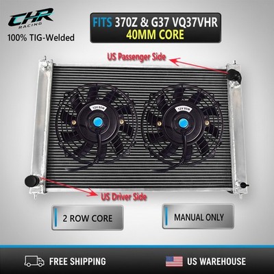 #13004 Aluminum Radiator+Fan for 2007-2015 Infiniti G25 G35 G37 Q40 Q60 MT
