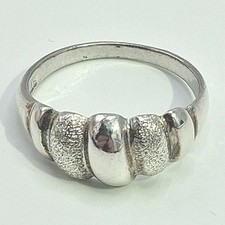Vintage Ribbed Textured Design 925 Sterling Silver Ring Sz 7.25